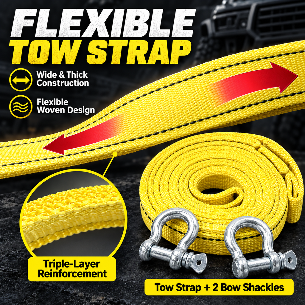 Tow Strap with 2 Bow Shackles