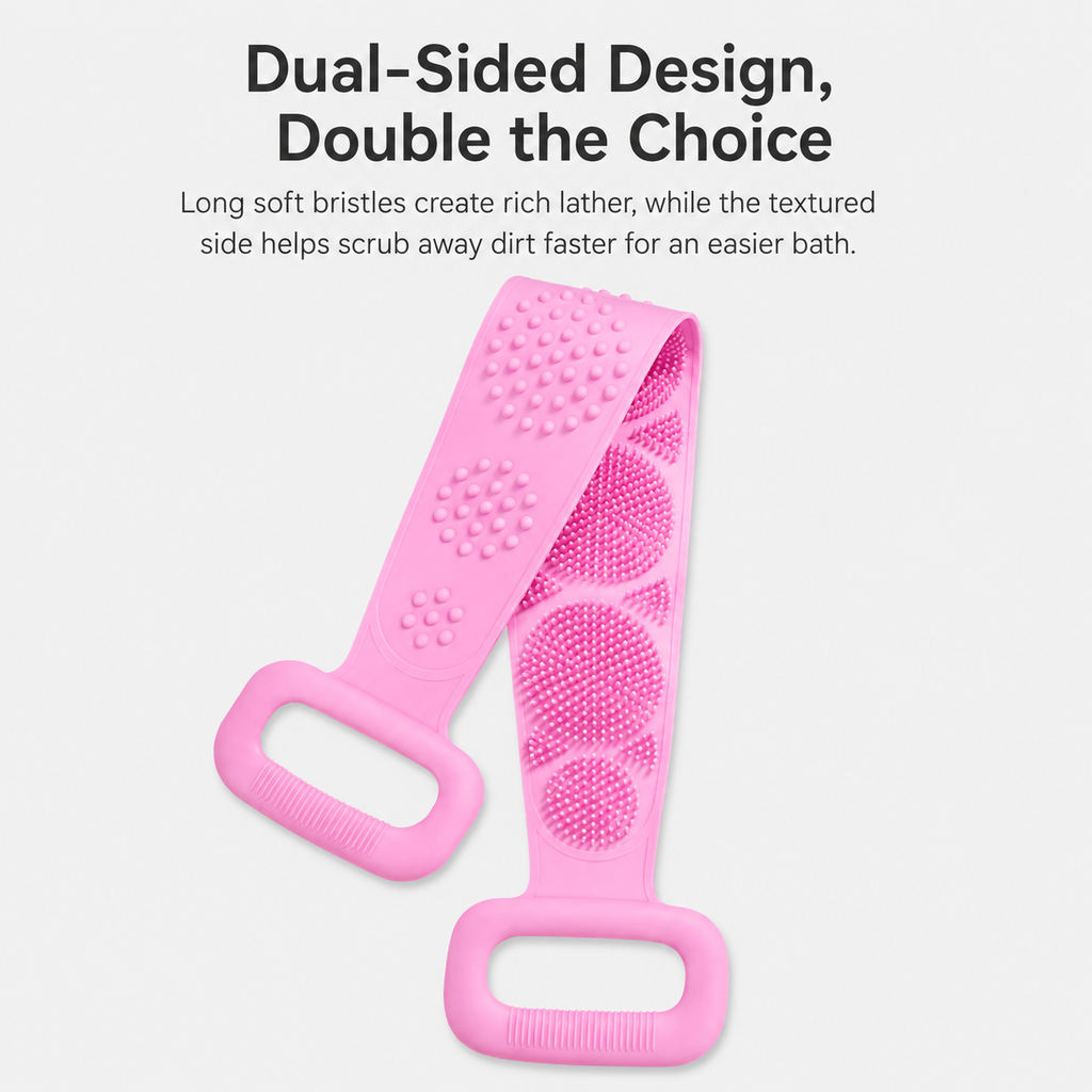 Dual-Sided Back Scrubber Strap