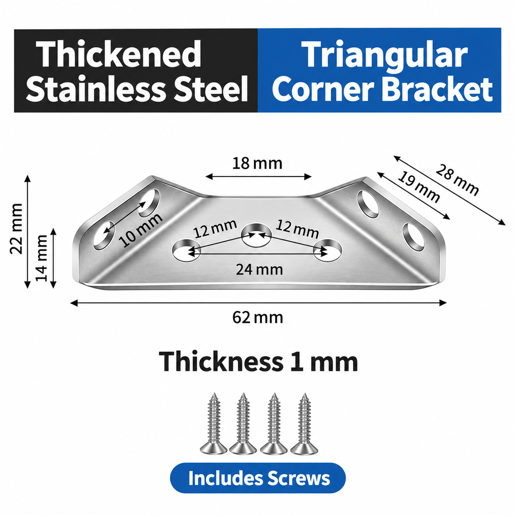 Stainless Steel Triangular Corner Brackets