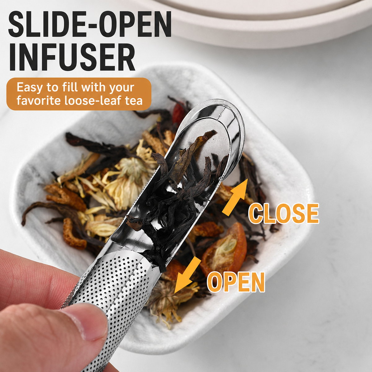 Slide-Open Stainless Tea Infuser