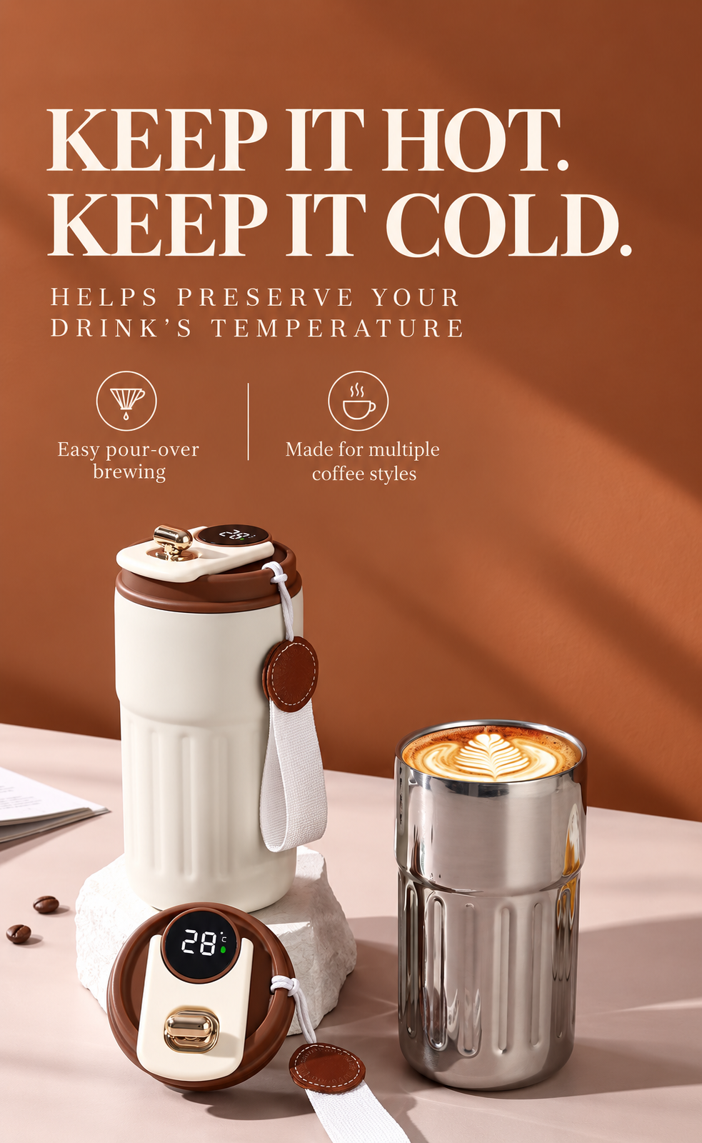 Smart Temperature Display Travel Mug