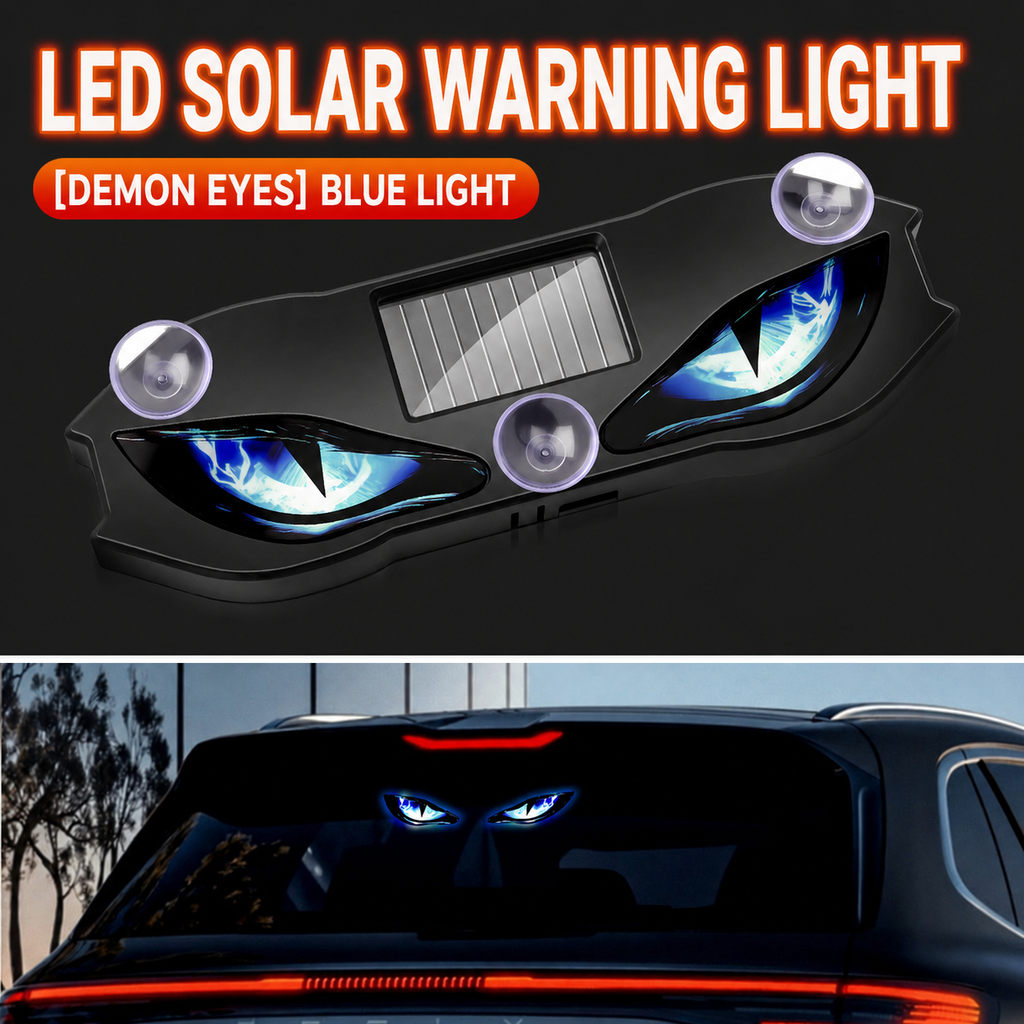 Solar-powered "Devil's Eye" LED car window light