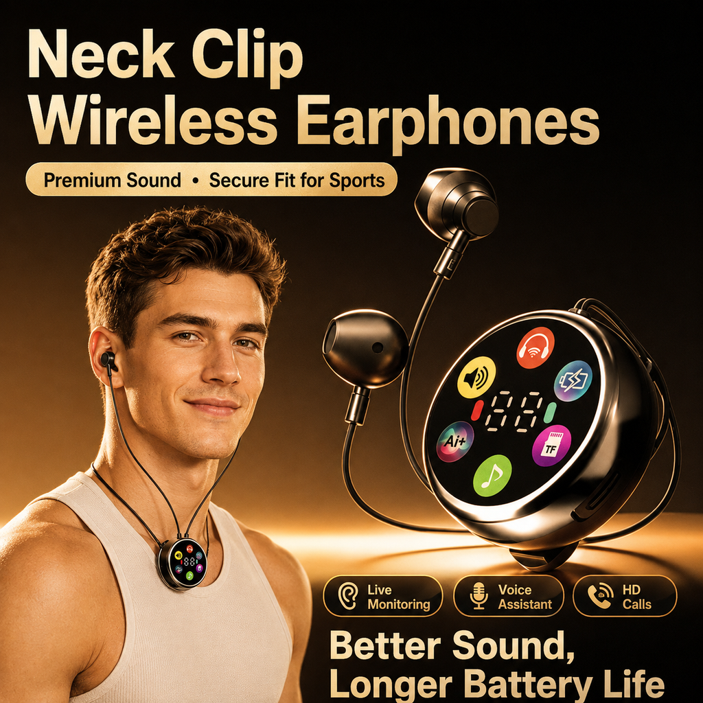 Neck-Clip Bluetooth Earphones