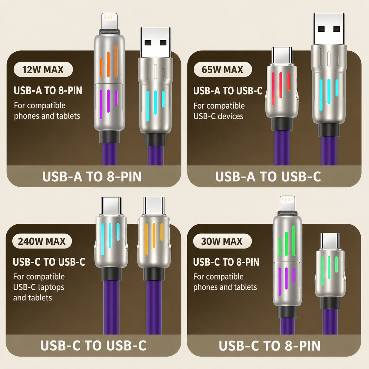 4-in-1 Silicone Charging Cable