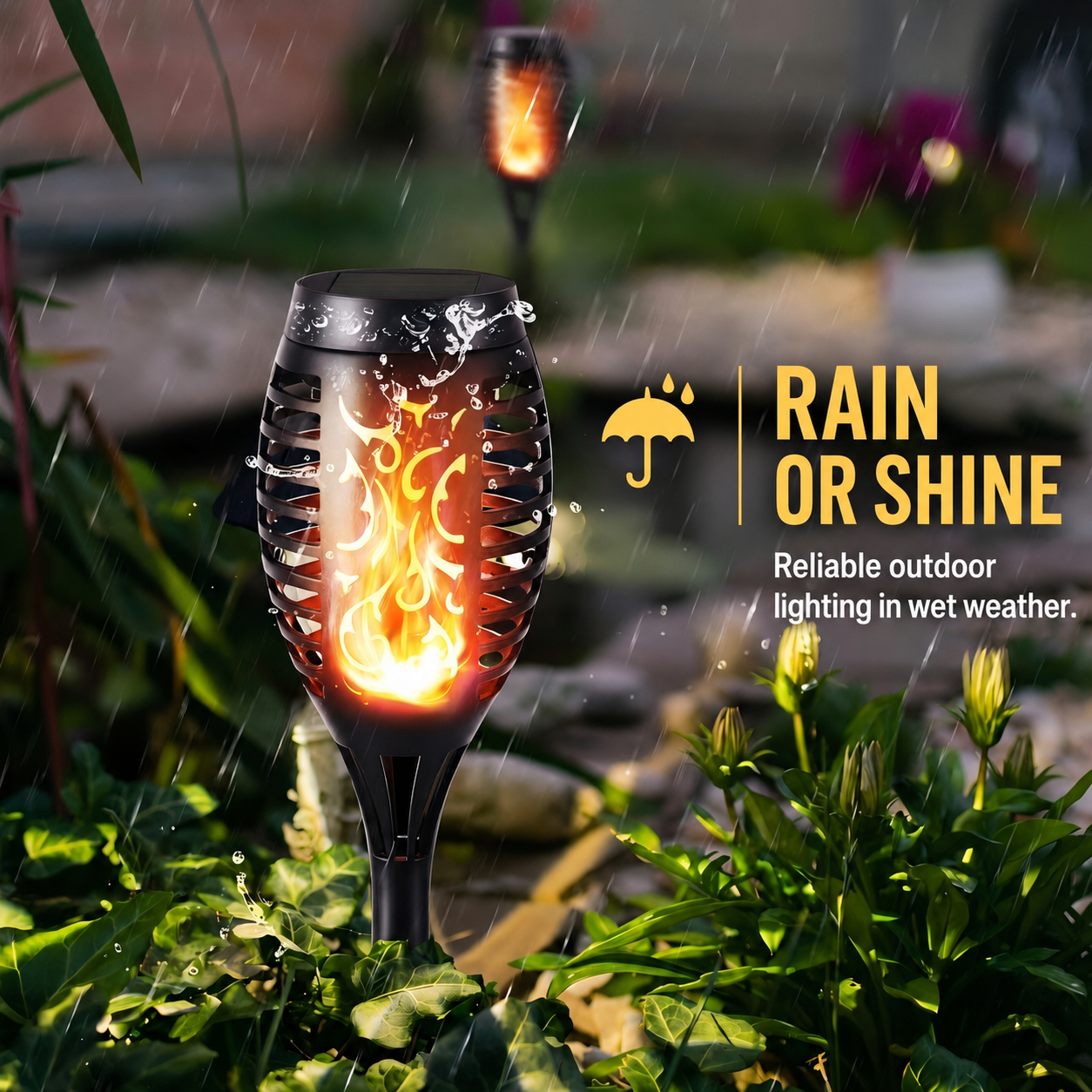 Solar Flickering Flame Torch Lights