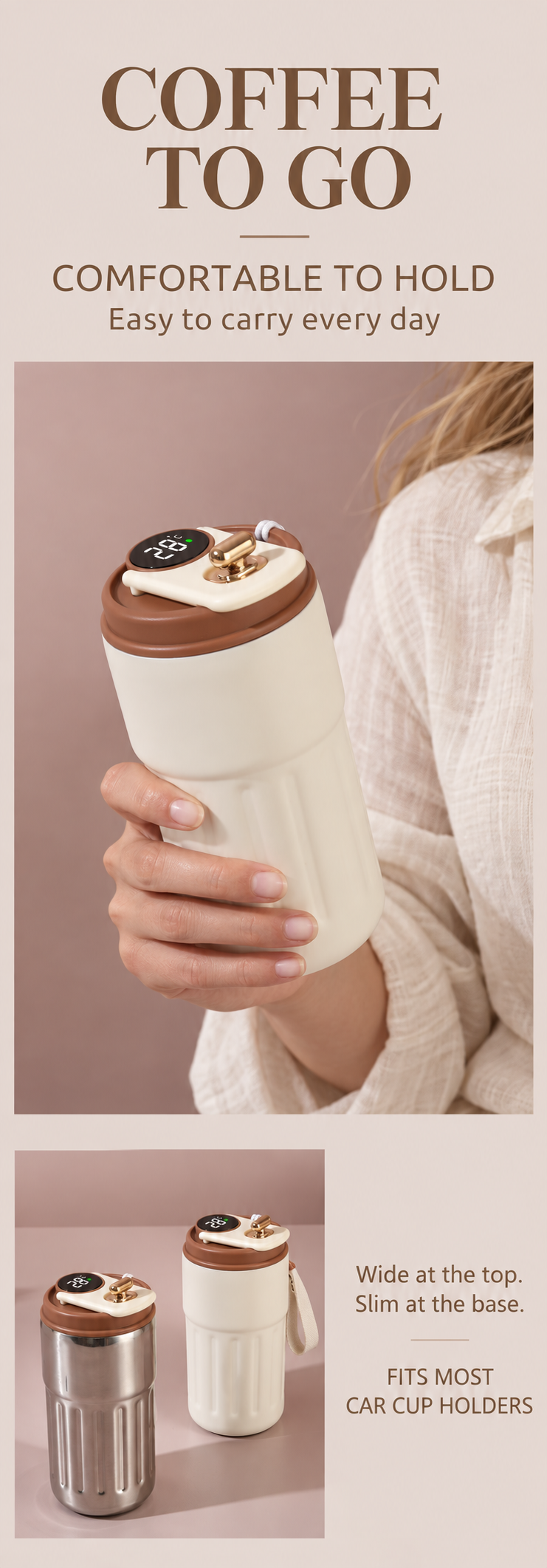 Smart Temperature Display Travel Mug