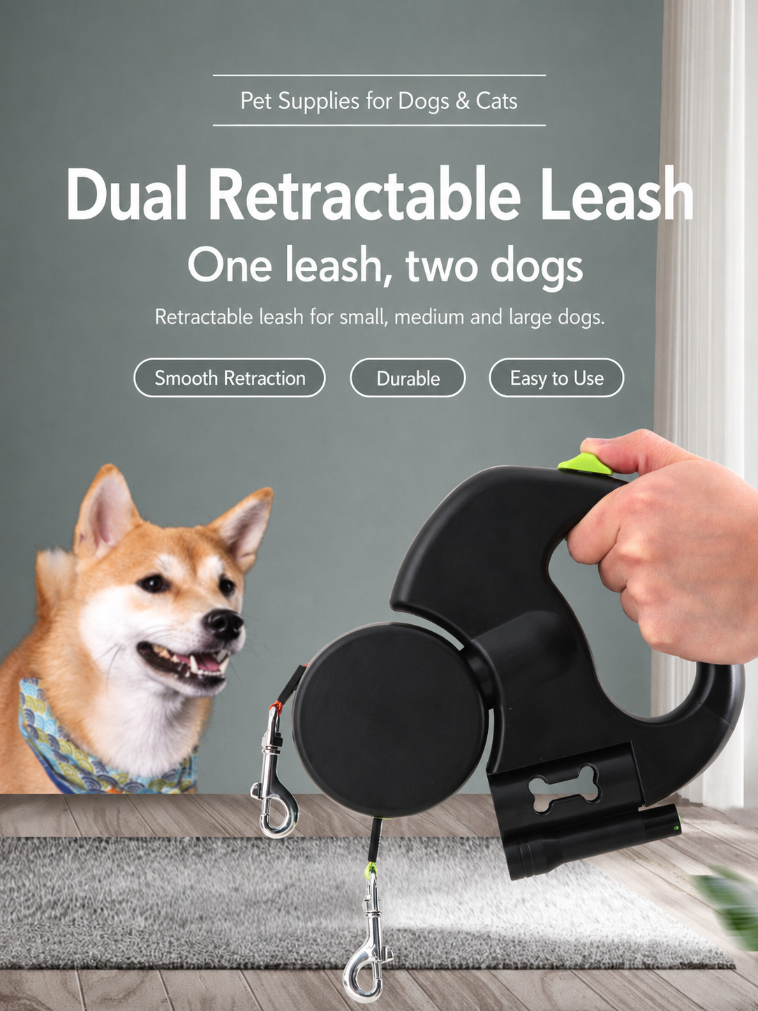 Dual Retractable Dog Leash