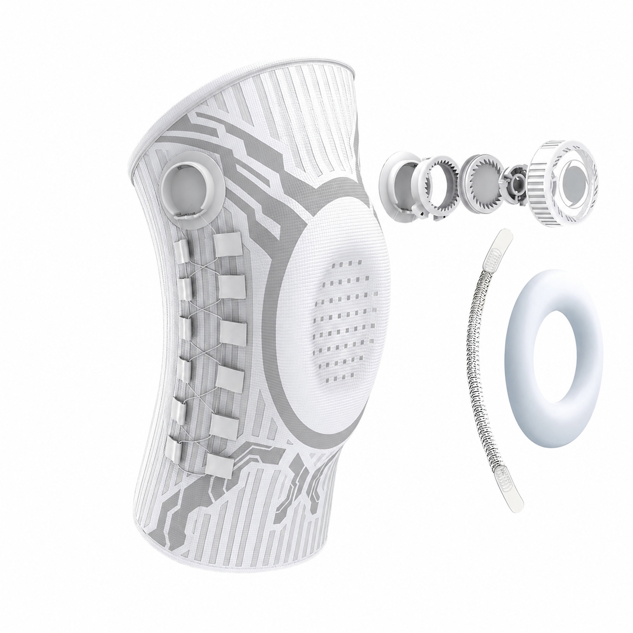 Dial-adjustment sports knee brace