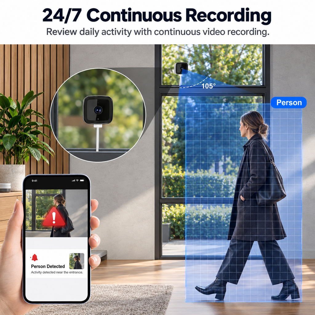 Compact Inside-Glass Security Camera