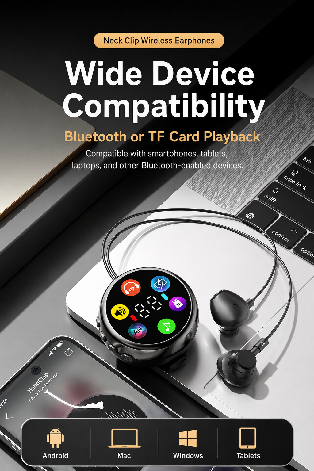 Neck-Clip Bluetooth Earphones