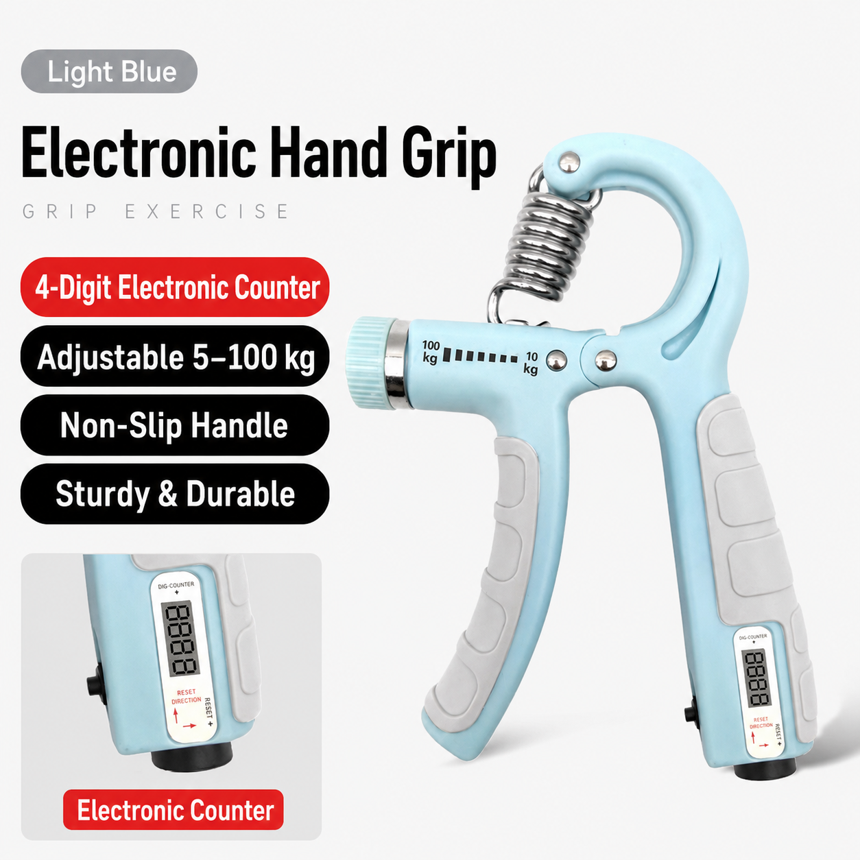 High-end Electronic Counting Hand Gripper for Men
