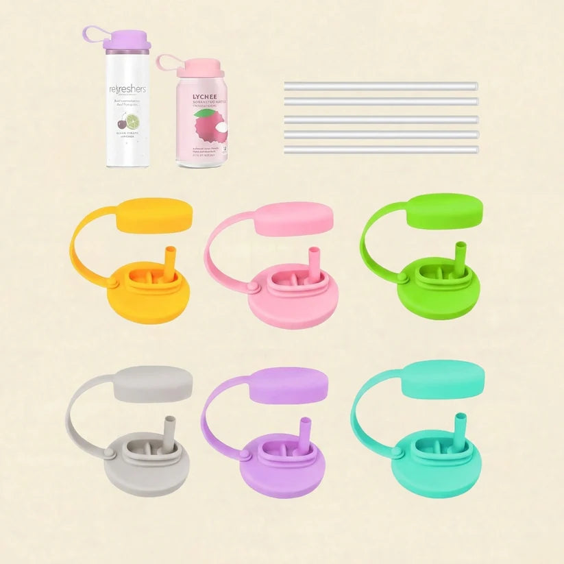 Spill-proof lid and straw