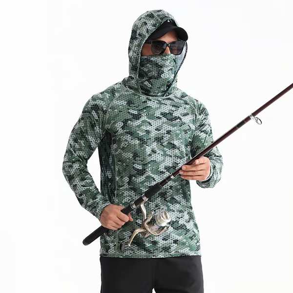 Sun Protection Fishing Hoodie with Face Mask
