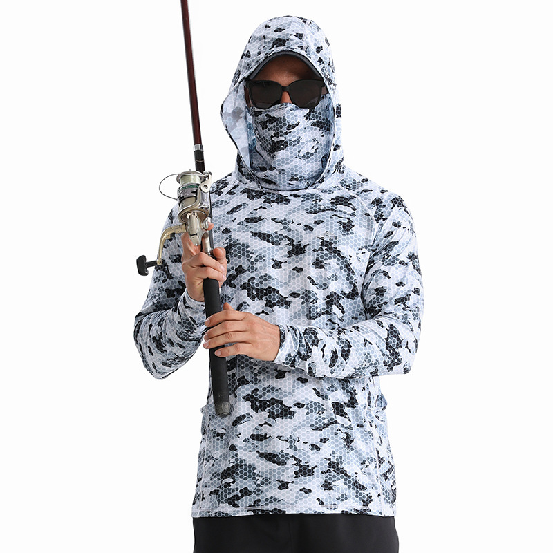 Sun Protection Fishing Hoodie with Face Mask