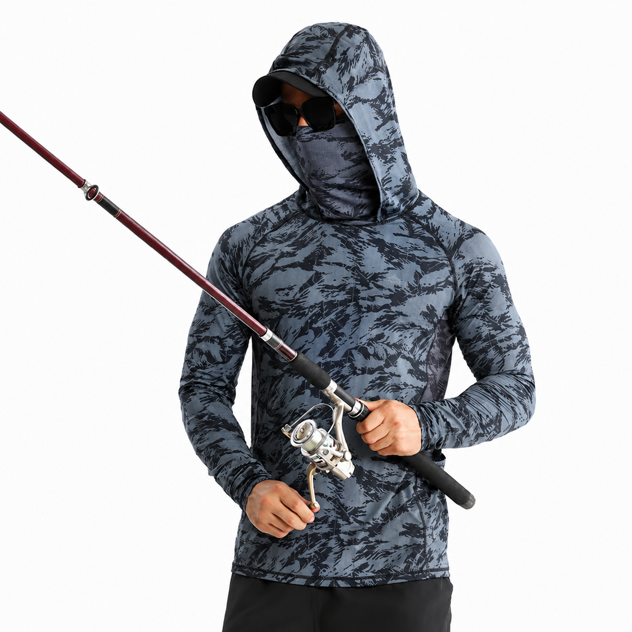 Sun Protection Fishing Hoodie with Face Mask