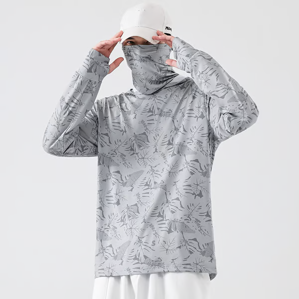 Sun Protection Fishing Hoodie with Face Mask