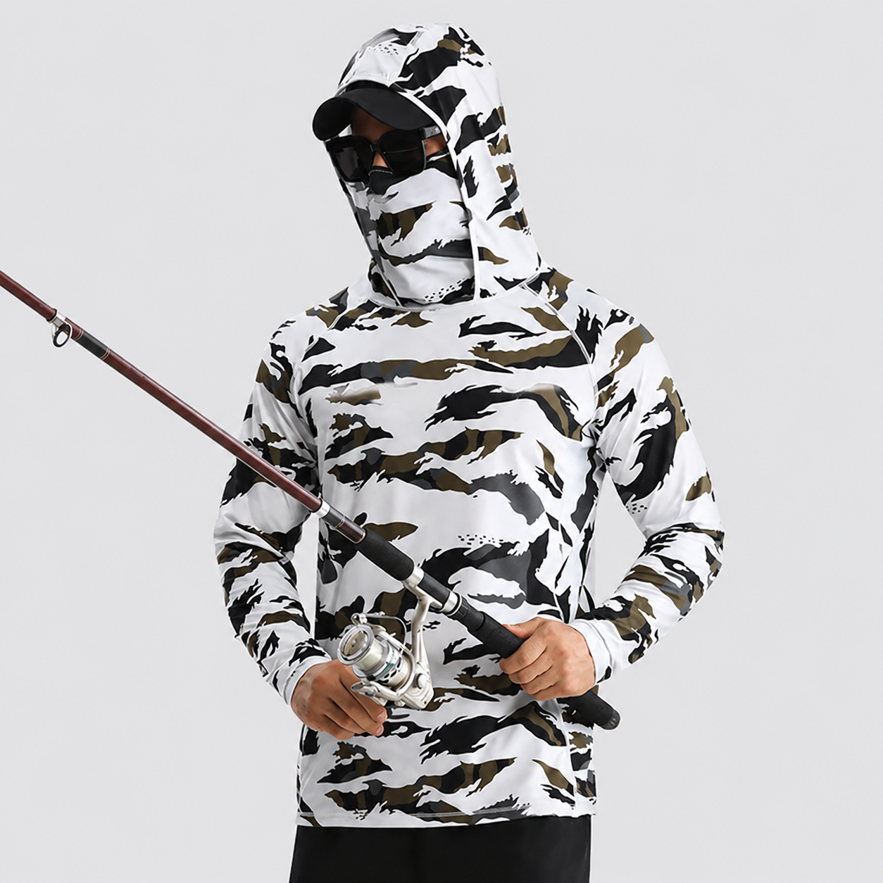 Sun Protection Fishing Hoodie with Face Mask