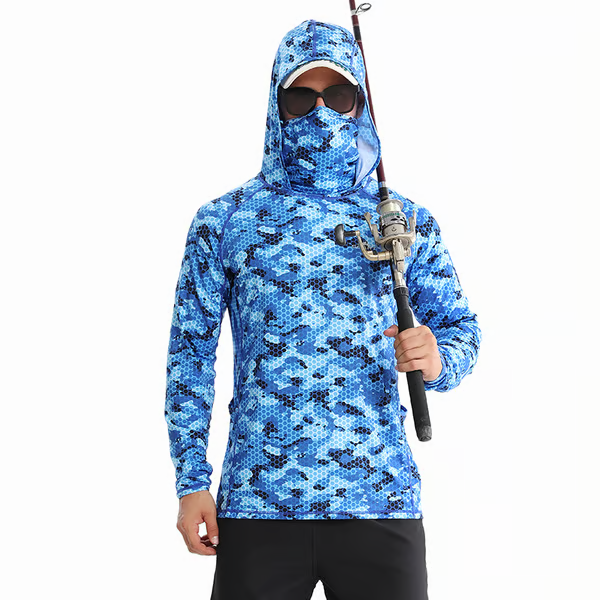 Sun Protection Fishing Hoodie with Face Mask